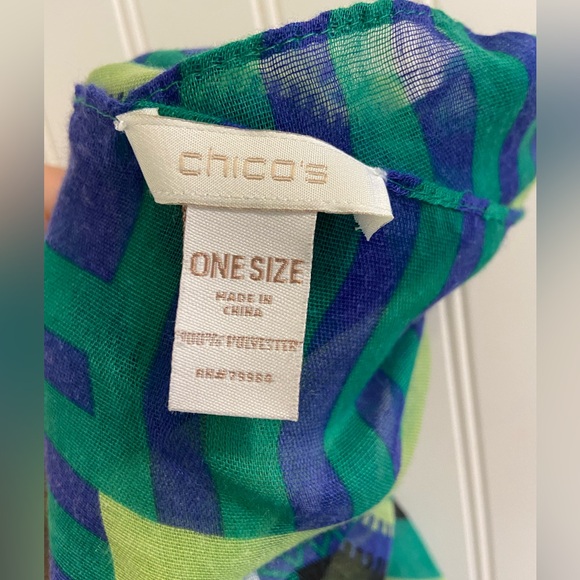 Chicos Floral Geometric Ruana Wrap OS - Picture 6 of 8